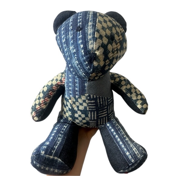 Nelson Patchwork Teddy Shaped Pillow - Picture 1 of 13